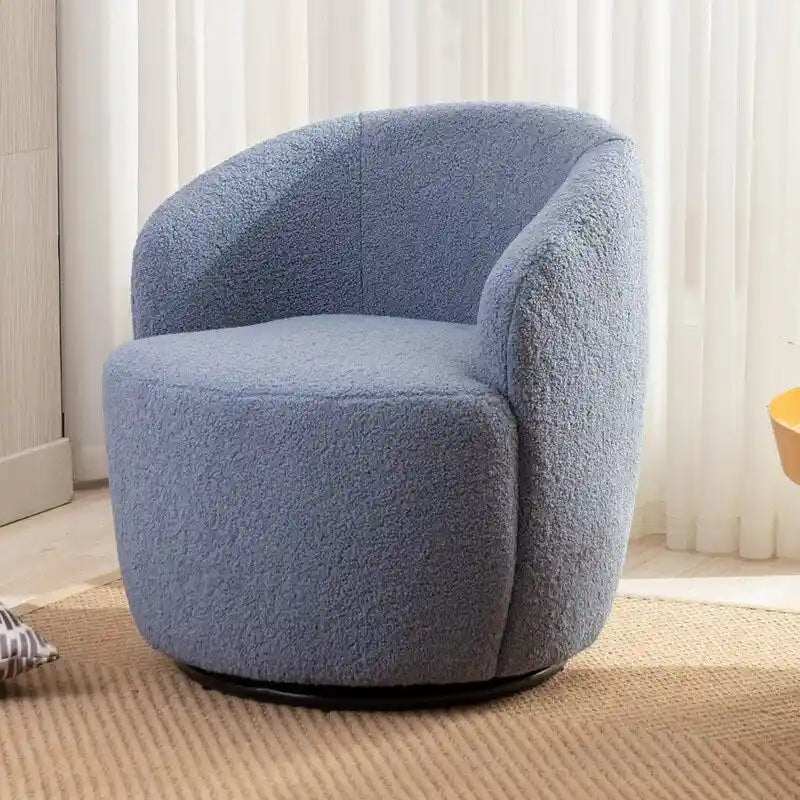 Fauteuil baril pivotant à 360° en tissu Teddy, 1 place – Plusieurs coloris