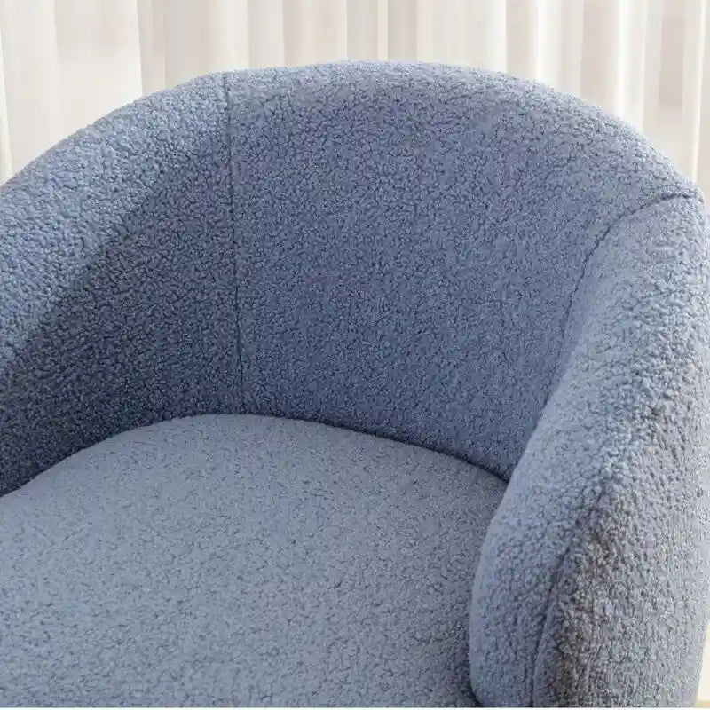 Fauteuil baril pivotant à 360° en tissu Teddy, 1 place – Plusieurs coloris