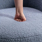 Fauteuil baril pivotant à 360° en tissu Teddy, 1 place – Plusieurs coloris