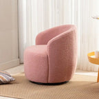 Fauteuil baril pivotant à 360° en tissu Teddy, 1 place – Plusieurs coloris