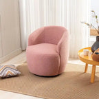 Fauteuil baril pivotant à 360° en tissu Teddy, 1 place – Plusieurs coloris