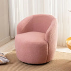 Fauteuil baril pivotant à 360° en tissu Teddy, 1 place – Plusieurs coloris