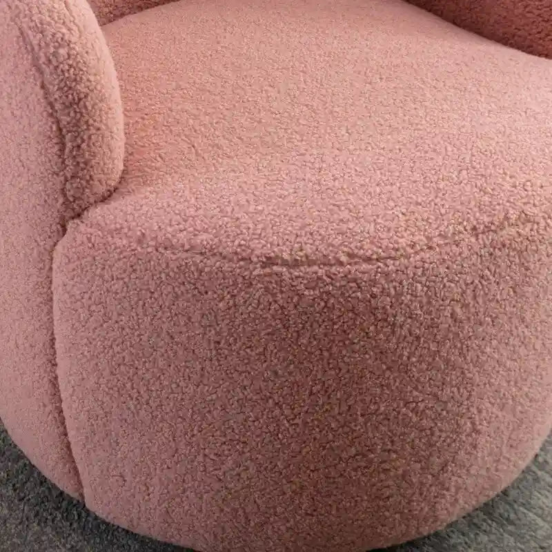 Fauteuil baril pivotant à 360° en tissu Teddy, 1 place – Plusieurs coloris