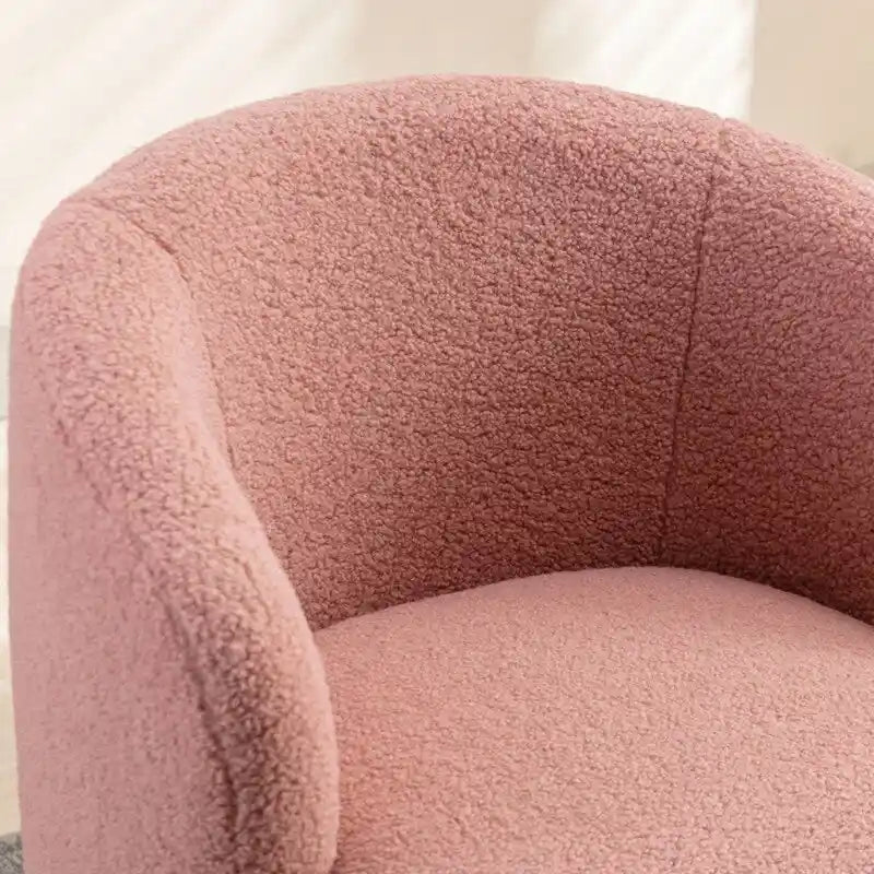 Fauteuil baril pivotant à 360° en tissu Teddy, 1 place – Plusieurs coloris