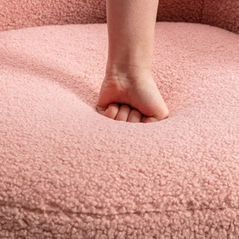 Fauteuil baril pivotant à 360° en tissu Teddy, 1 place – Plusieurs coloris