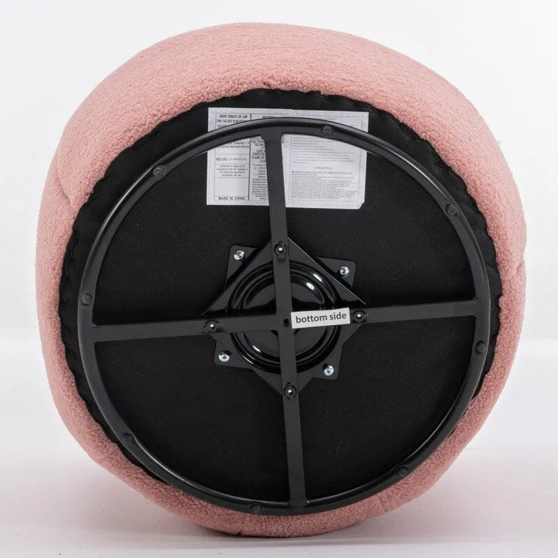 Fauteuil baril pivotant à 360° en tissu Teddy, 1 place – Plusieurs coloris