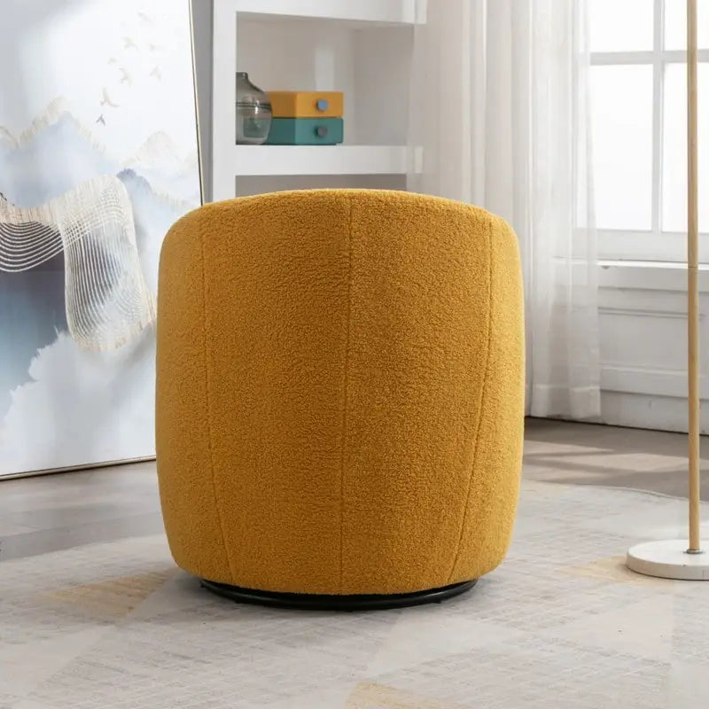 Fauteuil baril pivotant à 360° en tissu Teddy, 1 place – Plusieurs coloris