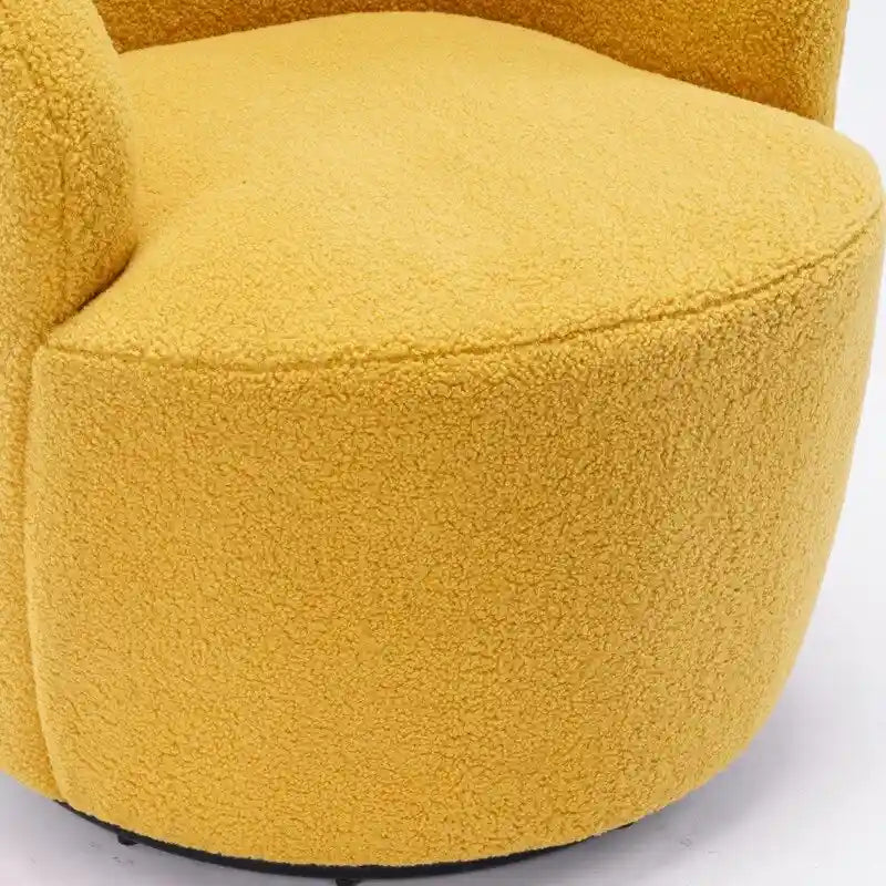 Fauteuil baril pivotant à 360° en tissu Teddy, 1 place – Plusieurs coloris