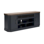 Meuble TV marron et bleu, 210 cm