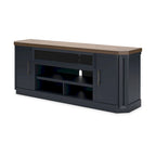 Meuble TV marron et bleu, 210 cm