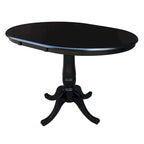 Ensemble table à manger ronde extensible et 4 chaises blanc/gris chiné, 4 places