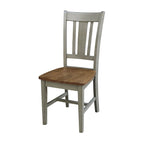 Ensemble table à manger ronde extensible et 4 chaises blanc/gris chiné, 4 places