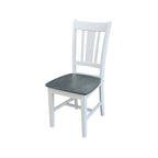 Ensemble table à manger ronde extensible et 4 chaises blanc/gris chiné, 4 places