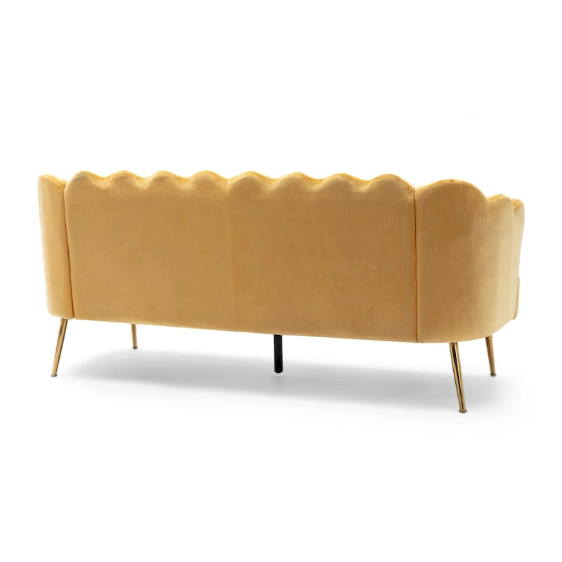 Canapé 3 places en velours coquillage glamour multicolore