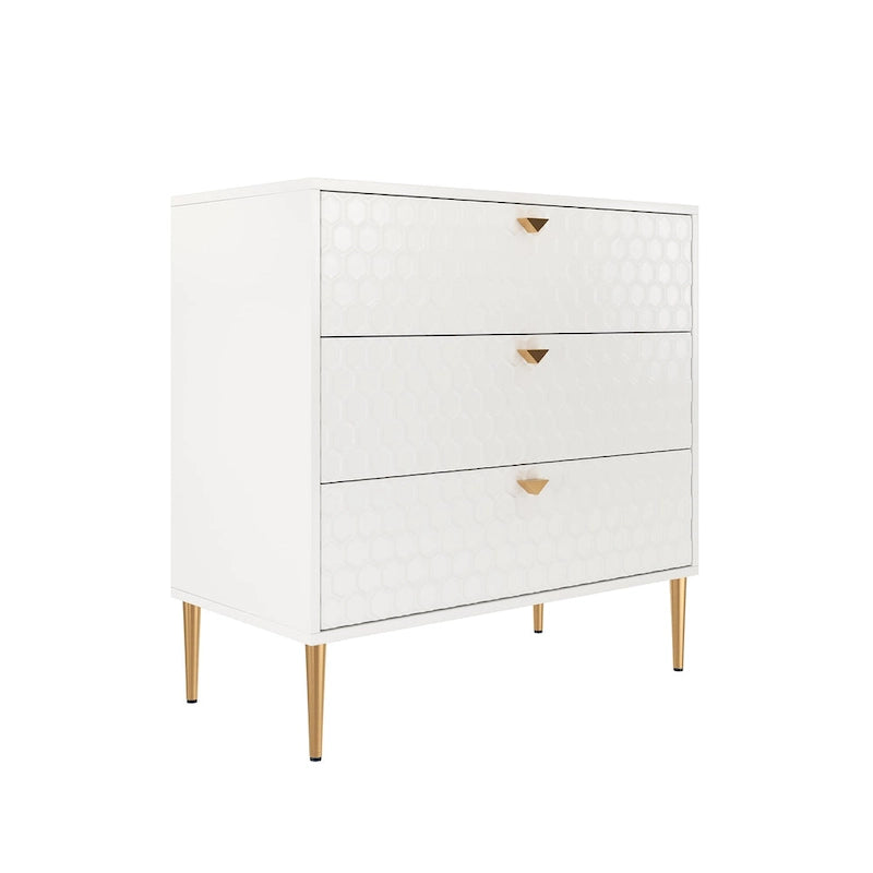 Commode à 3 tiroirs noire / blanche / bleue / verte