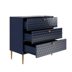 Commode à 3 tiroirs noire / blanche / bleue / verte