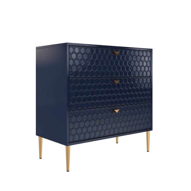Commode à 3 tiroirs noire / blanche / bleue / verte