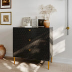 Commode à 3 tiroirs noire / blanche / bleue / verte