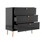 Commode à 3 tiroirs noire / blanche / bleue / verte