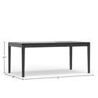 Table à manger rectangulaire vintage en bois massif noir, 8 places