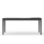 Table à manger rectangulaire vintage en bois massif noir, 8 places