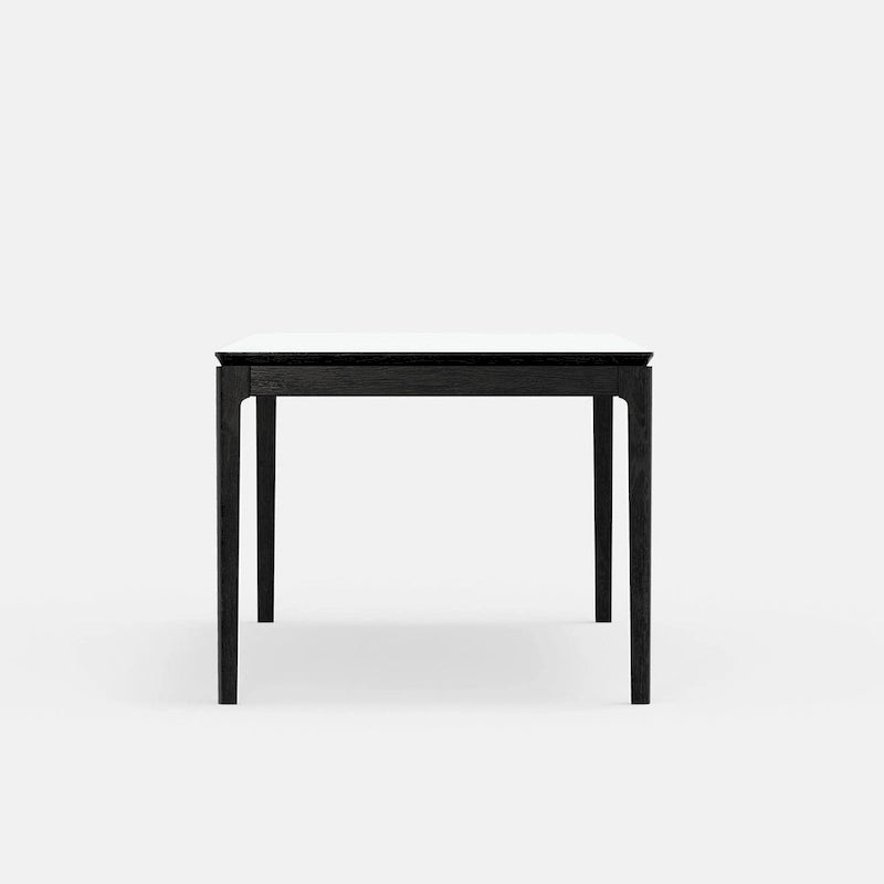 Table à manger rectangulaire vintage en bois massif noir, 8 places