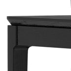 Table à manger rectangulaire vintage en bois massif noir, 8 places