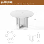 Table de salle à manger ronde – Noir/Bois, 6 places, Style nordique