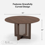 Table de salle à manger ronde – Noir/Bois, 6 places, Style nordique