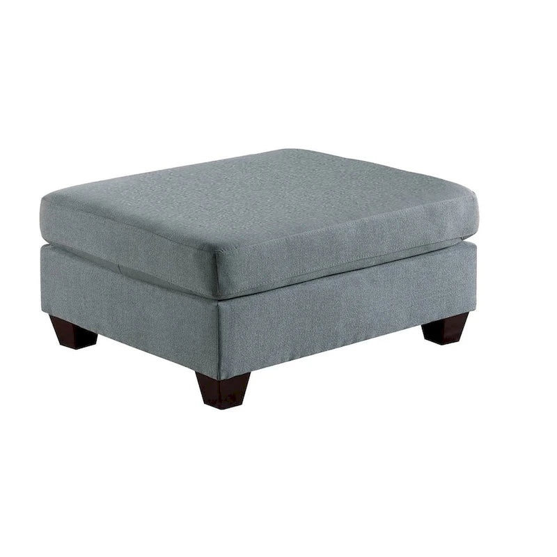 Pouf de cocktail rectangulaire 2 places en lin gris/noir