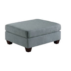 Pouf de cocktail rectangulaire 2 places en lin gris/noir