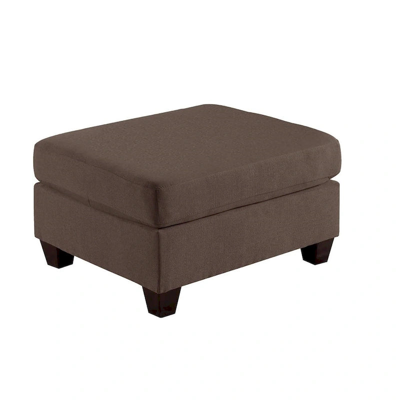 Pouf de cocktail rectangulaire 2 places en lin gris/noir