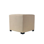 Pouff ottoman carré capitonné beige / vert / gris / gris foncé, 1 personne