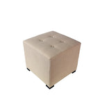 Pouff ottoman carré capitonné beige / vert / gris / gris foncé, 1 personne