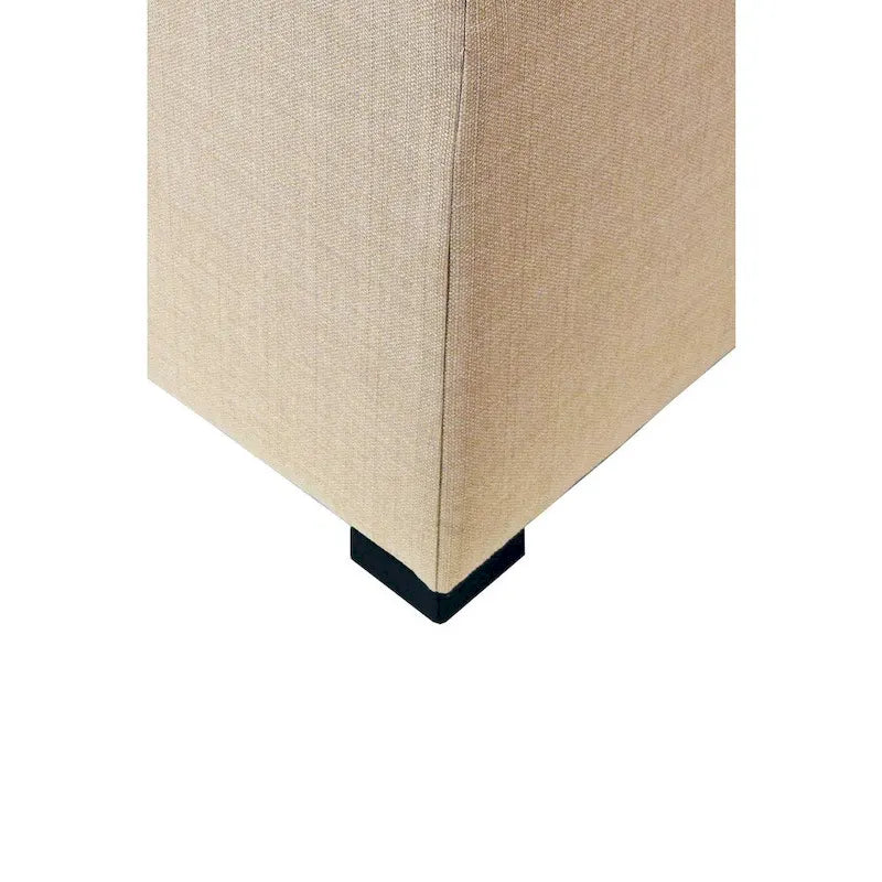 Pouff ottoman carré capitonné beige / vert / gris / gris foncé, 1 personne