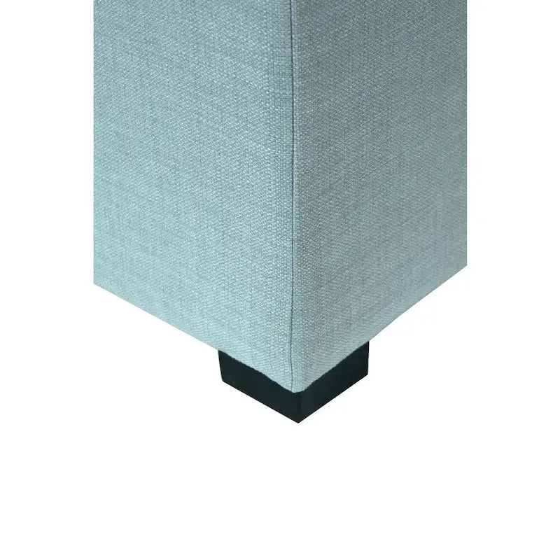 Pouff ottoman carré capitonné beige / vert / gris / gris foncé, 1 personne