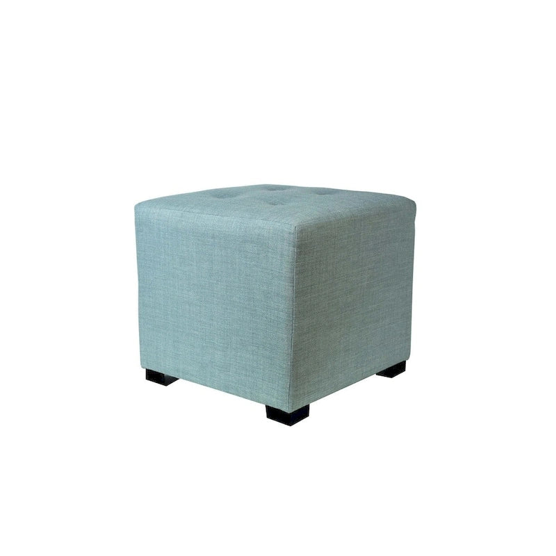 Pouff ottoman carré capitonné beige / vert / gris / gris foncé, 1 personne