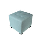 Pouff ottoman carré capitonné beige / vert / gris / gris foncé, 1 personne
