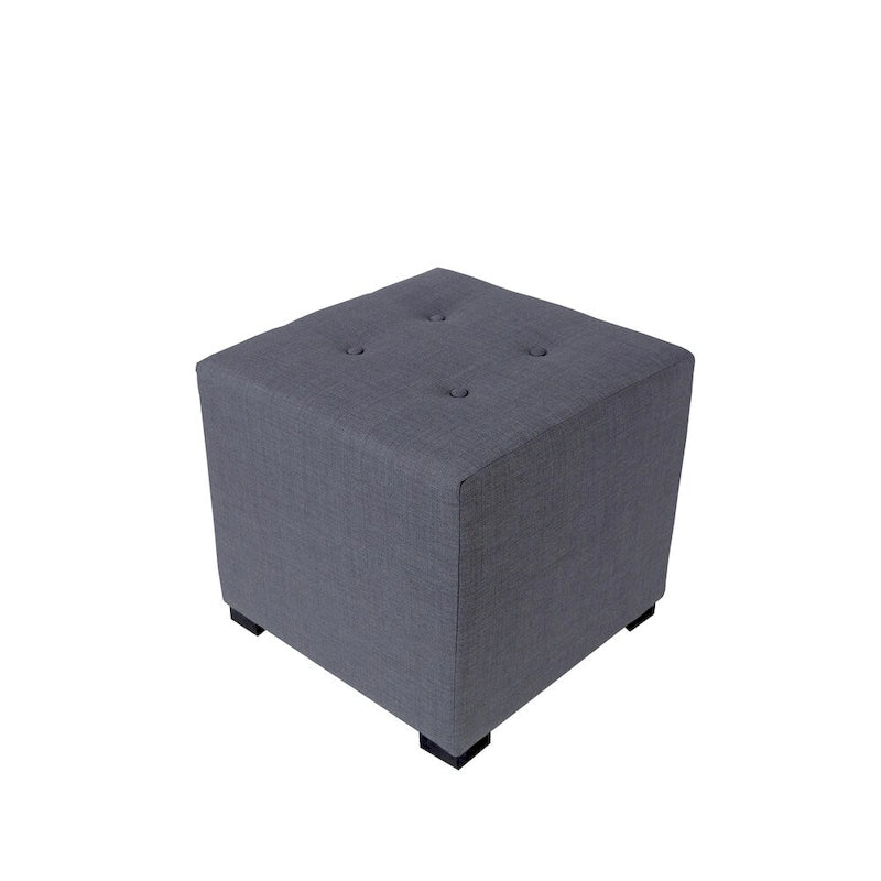 Pouff ottoman carré capitonné beige / vert / gris / gris foncé, 1 personne