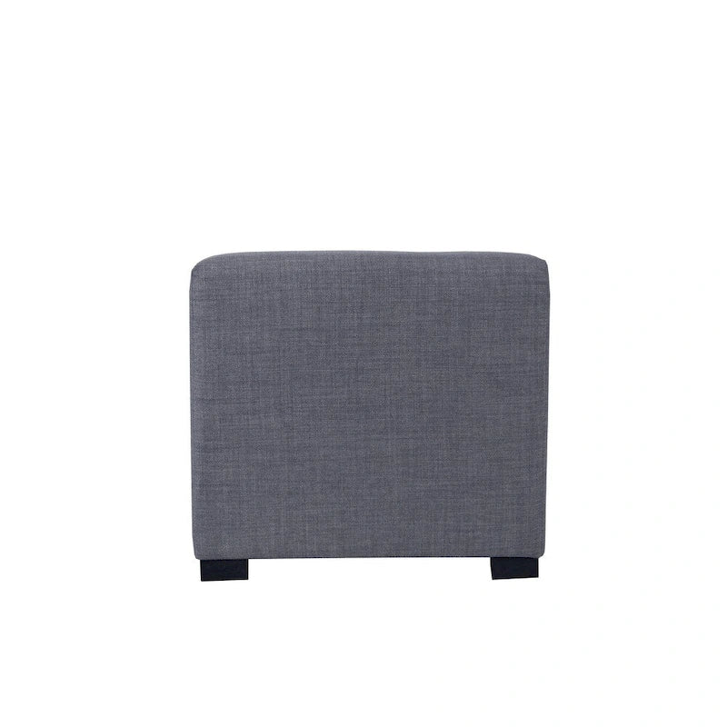 Pouff ottoman carré capitonné beige / vert / gris / gris foncé, 1 personne