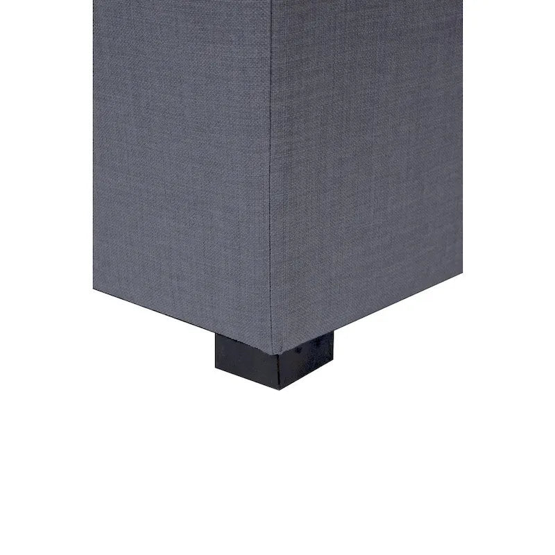 Pouff ottoman carré capitonné beige / vert / gris / gris foncé, 1 personne