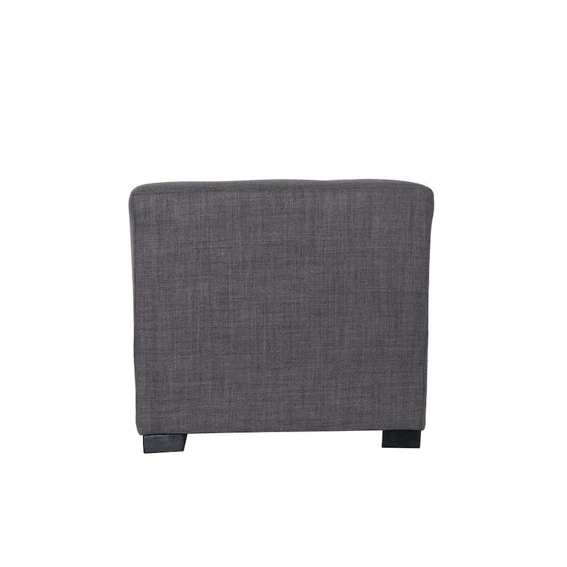Pouff ottoman carré capitonné beige / vert / gris / gris foncé, 1 personne