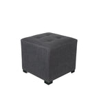 Pouff ottoman carré capitonné beige / vert / gris / gris foncé, 1 personne