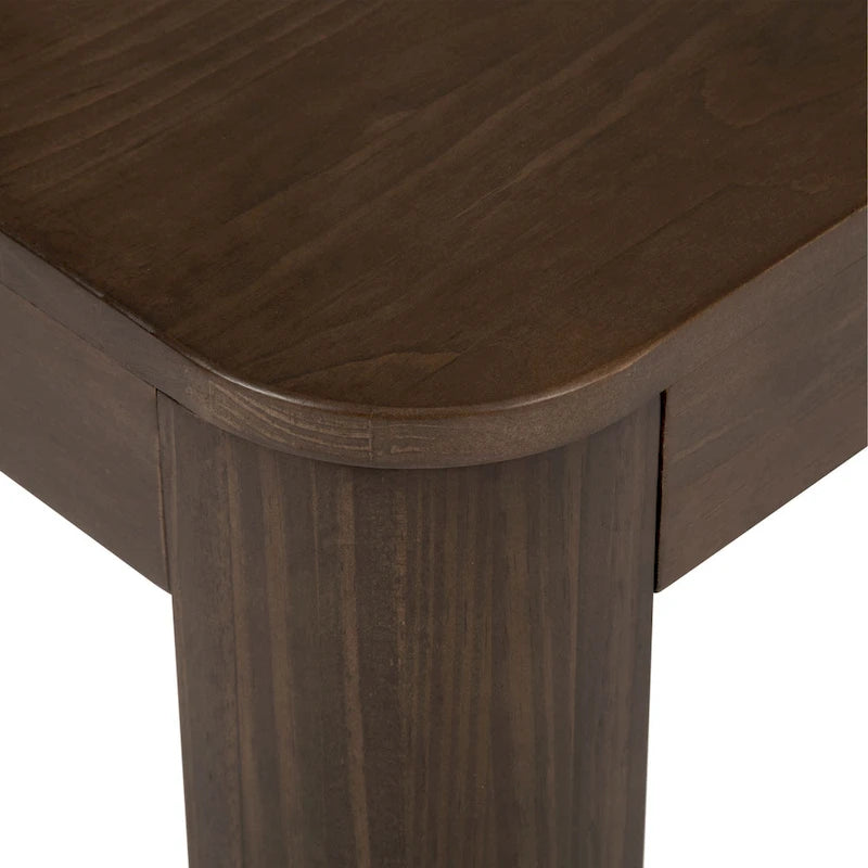 Table basse rectangulaire en pin massif noyer, 137 cm