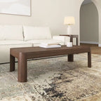 Table basse rectangulaire en pin massif noyer, 137 cm