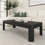 Table basse rectangulaire en pin massif noyer, 137 cm