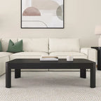 Table basse rectangulaire en pin massif noyer, 137 cm