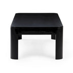 Table basse rectangulaire en pin massif noyer, 137 cm