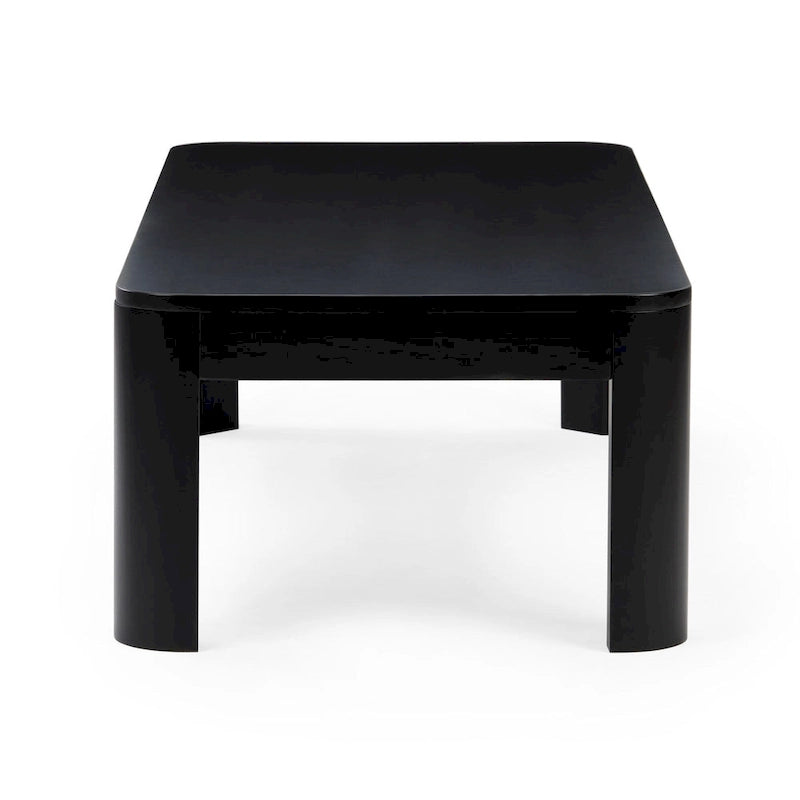 Table basse rectangulaire en pin massif noyer, 137 cm