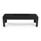 Table basse rectangulaire en pin massif noyer, 137 cm